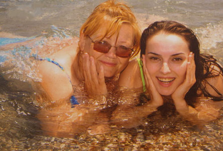 Julia with her mother in Turkey