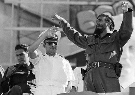 Yuri Gagarin and Fidel Castro