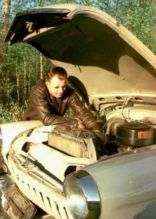 Gagarin and his car