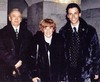 Maxim with his father and mother at the awards ceremony, 'Triumph' in January 2001